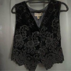 Vintage Black Velvet Vest 🖤 Y2K 90s style top
